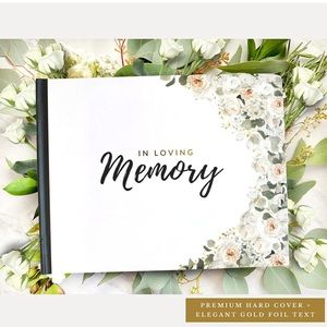 Funeral Guest Book - “In Loving Memory” guest book for funeral, hardcove…